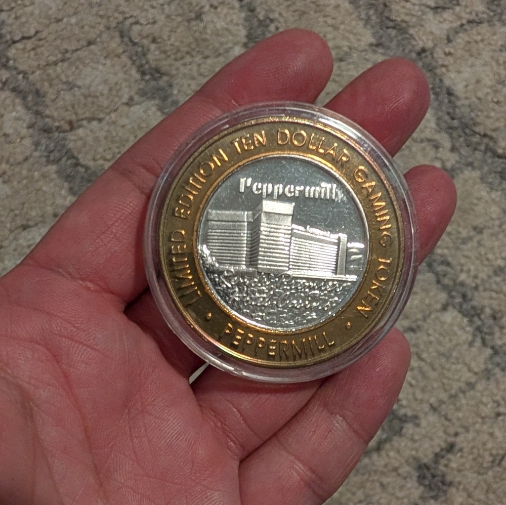 Peppermill Limited Edition Silver and Gold Gaming Token